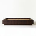 Ciemnobrązowe łóżko platformowe z płyty MDF 160 x 200 cm ze stelażem listwowym